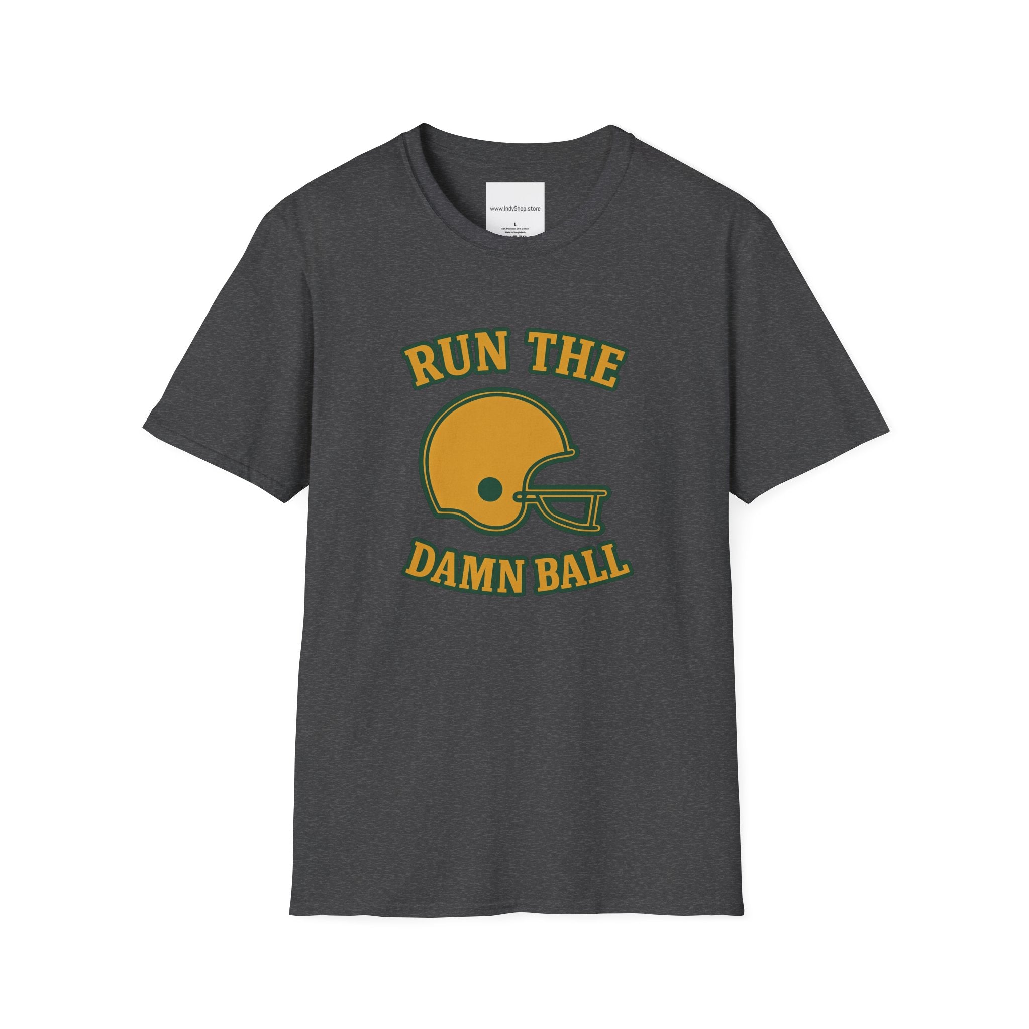 Run the Damn Ball Green and Gold Unisex Graphic T-Shirt