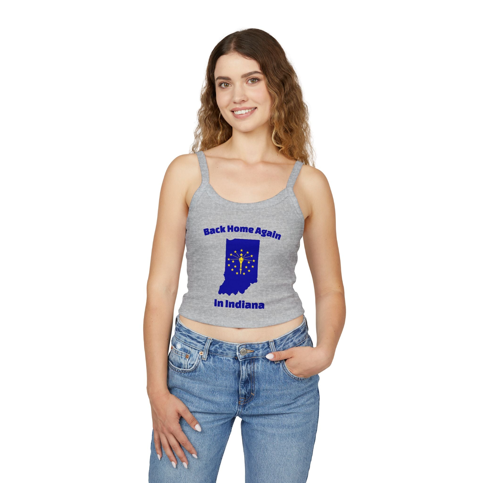 Back Home Again in Indiana Women's Tank Top | Spaghetti Strap Tank Top