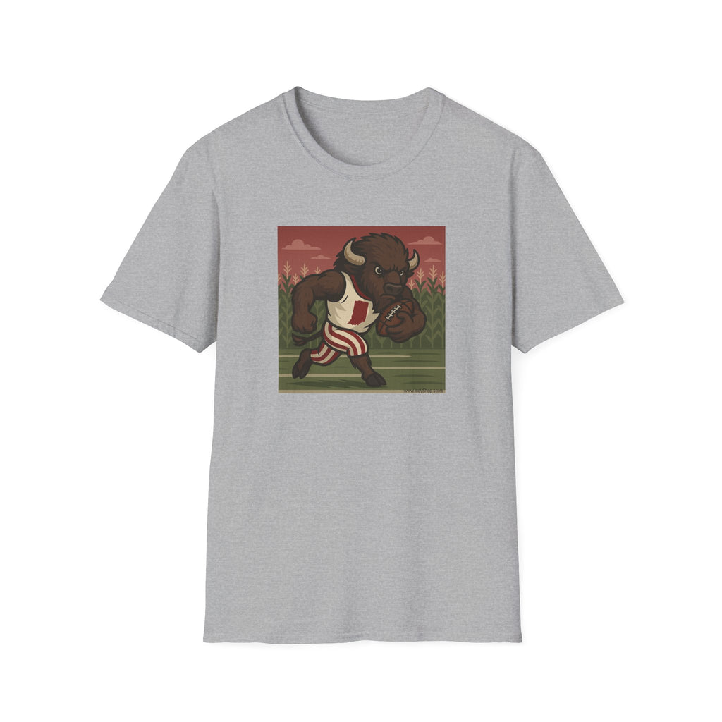 Bison Running the Football Graphic T-Shirt | Indiana Hoosiers Bison