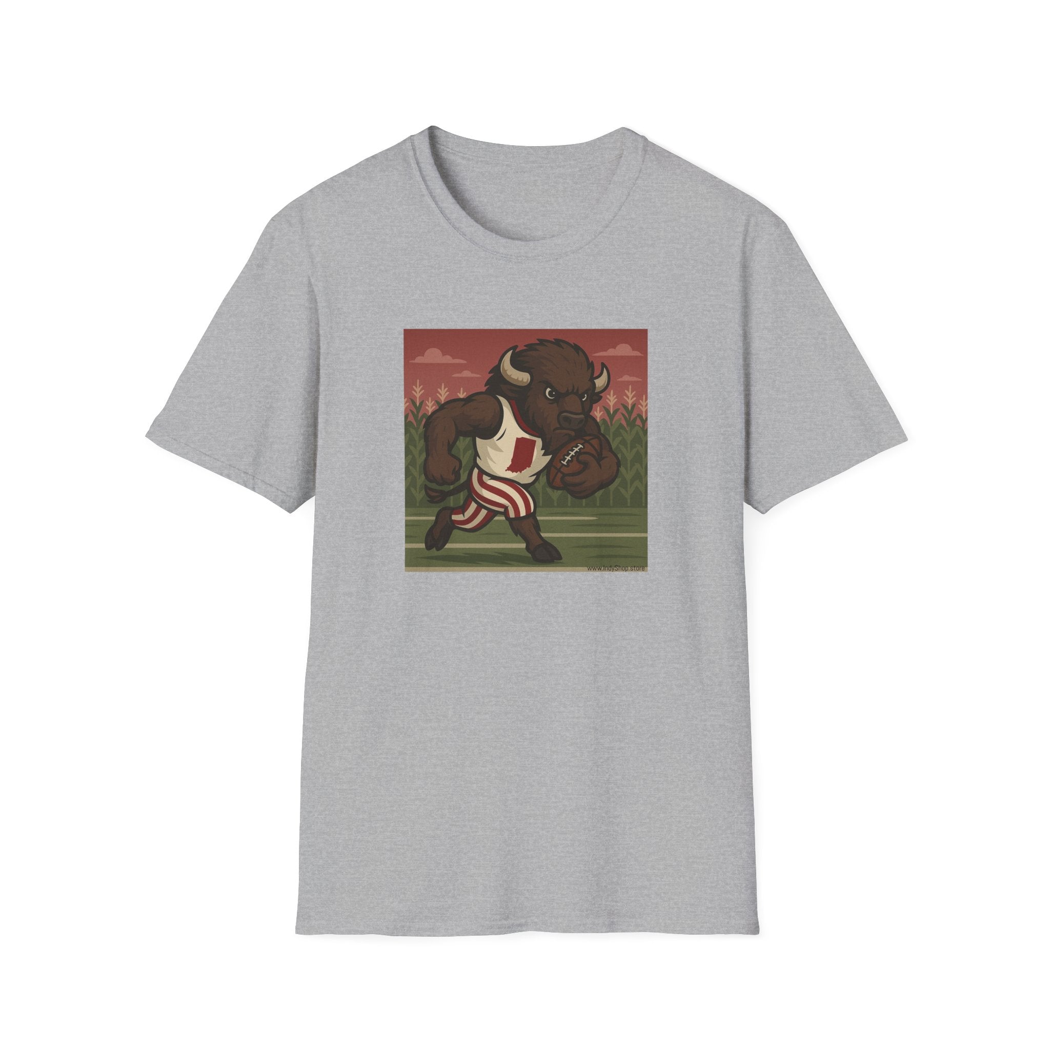 Bison Running the Football Graphic T-Shirt | Indiana Hoosiers Bison
