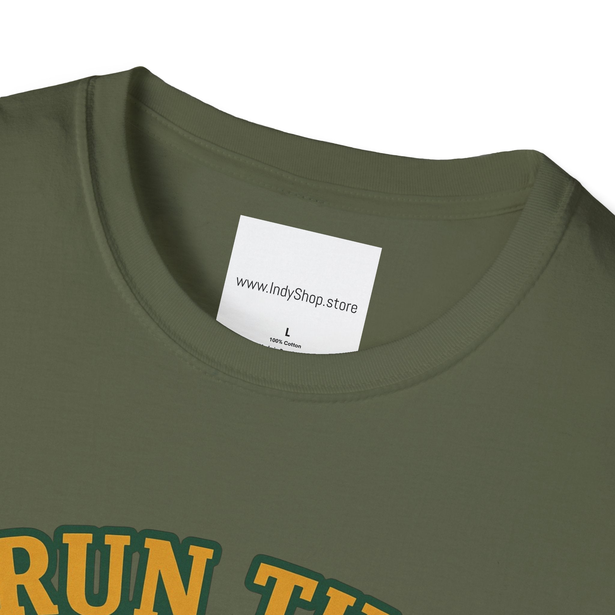 Run the Damn Ball Green and Gold Unisex Graphic T-Shirt