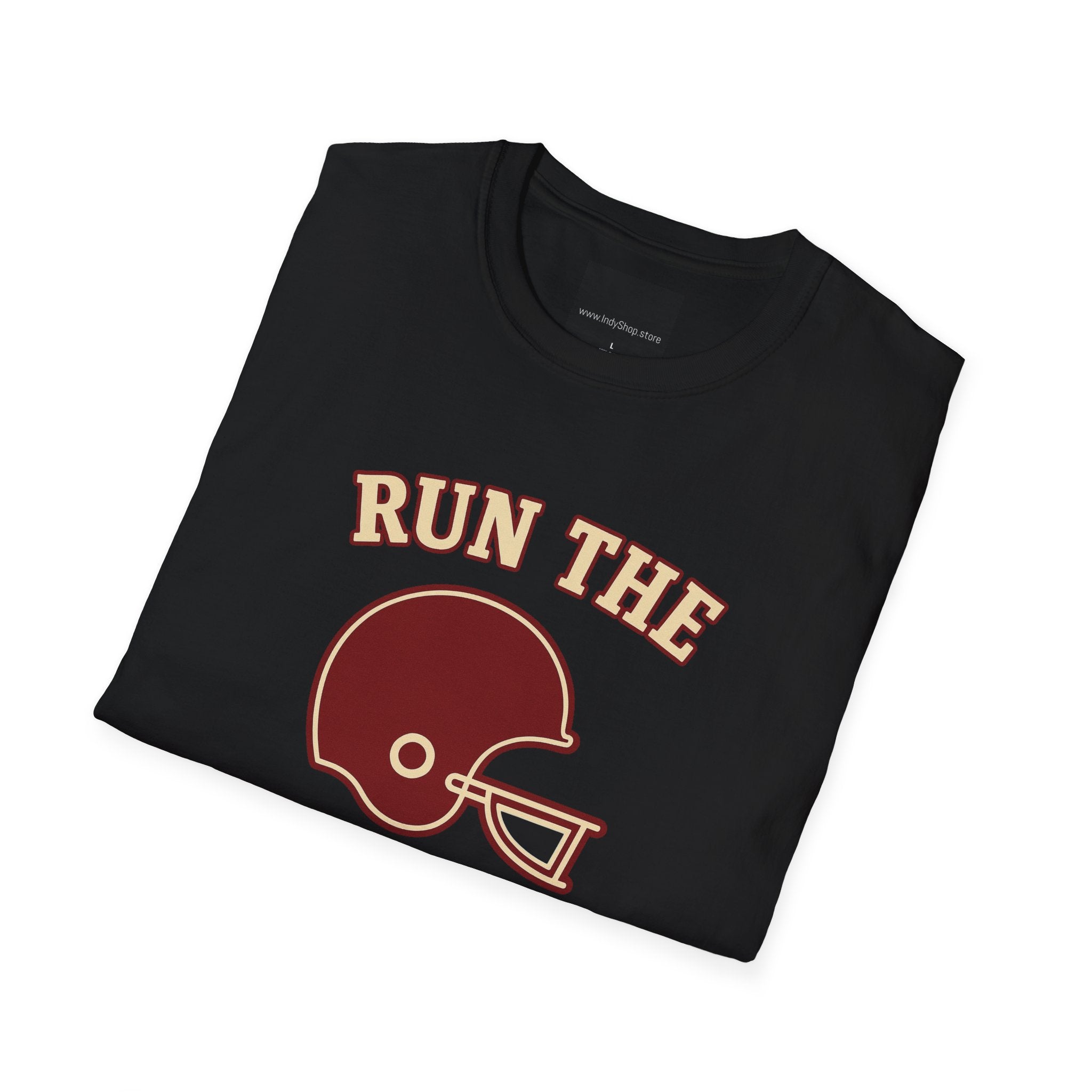 Run the Damn Ball Cream and Crimson Unisex Graphic T-Shirt