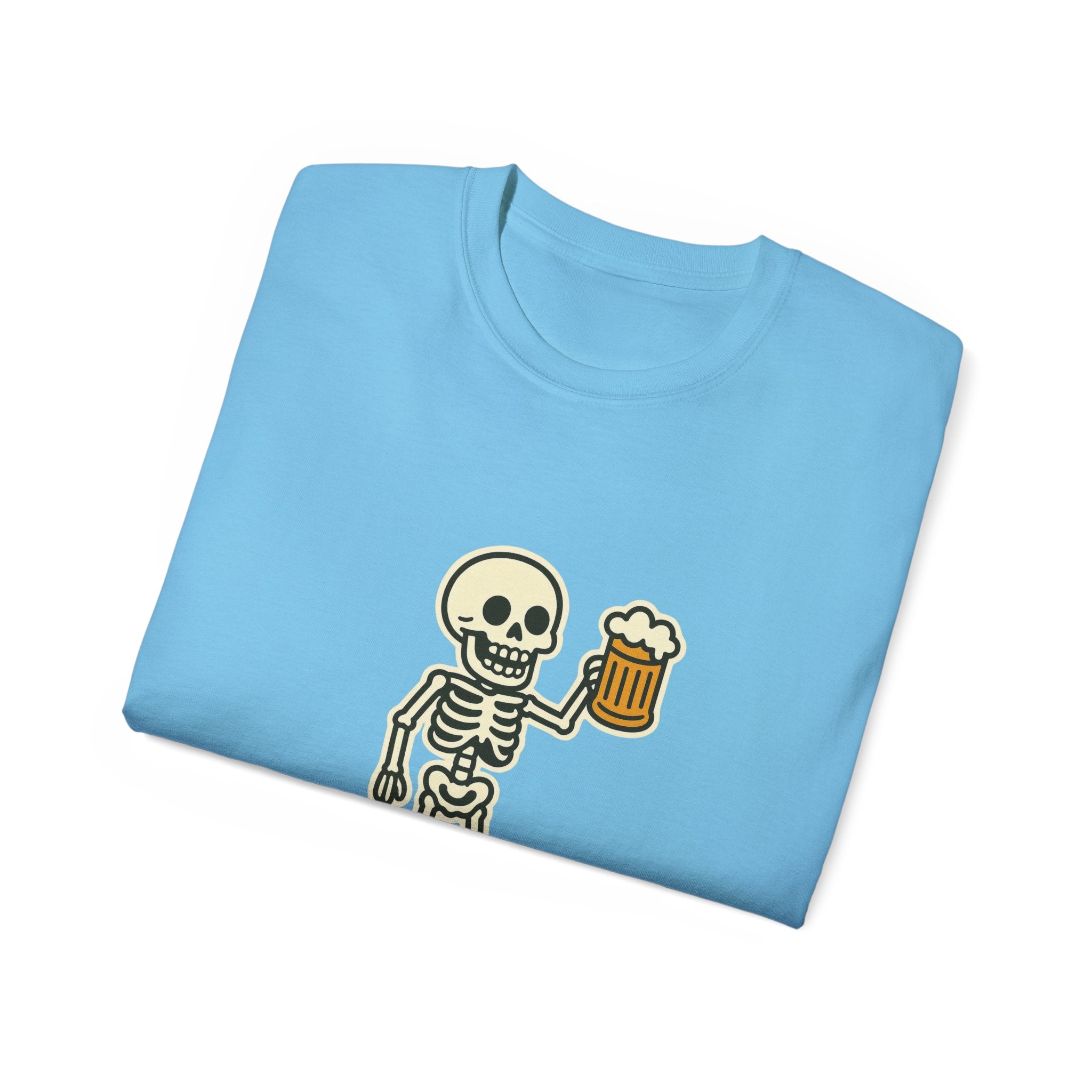 Skeleton with Beer Unisex Tee
