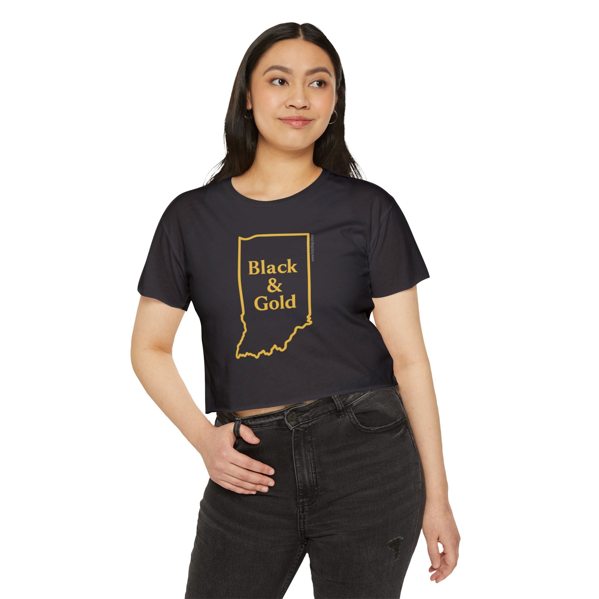 Black & Gold Women's Crop Top