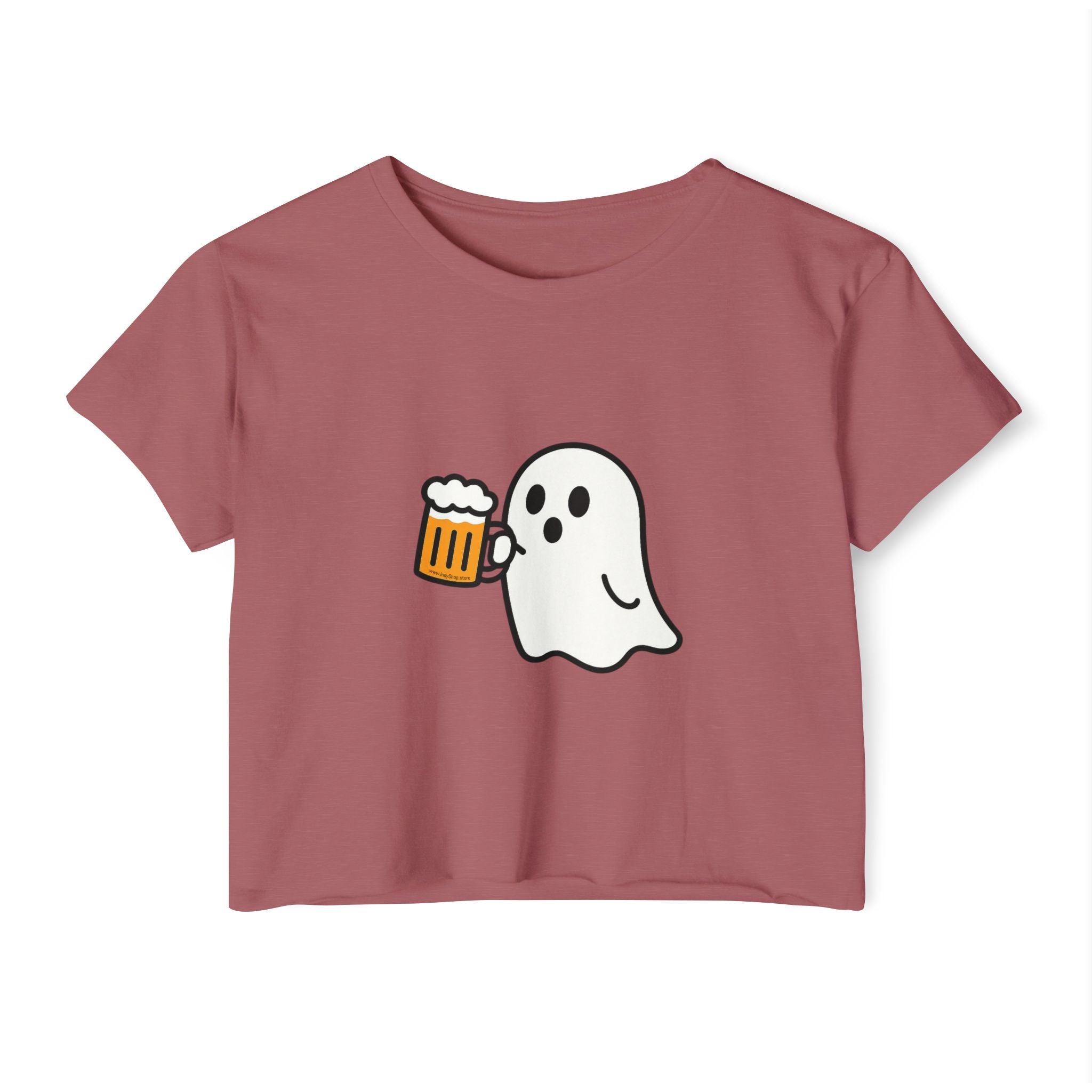 Ghost with Beer Crop Top