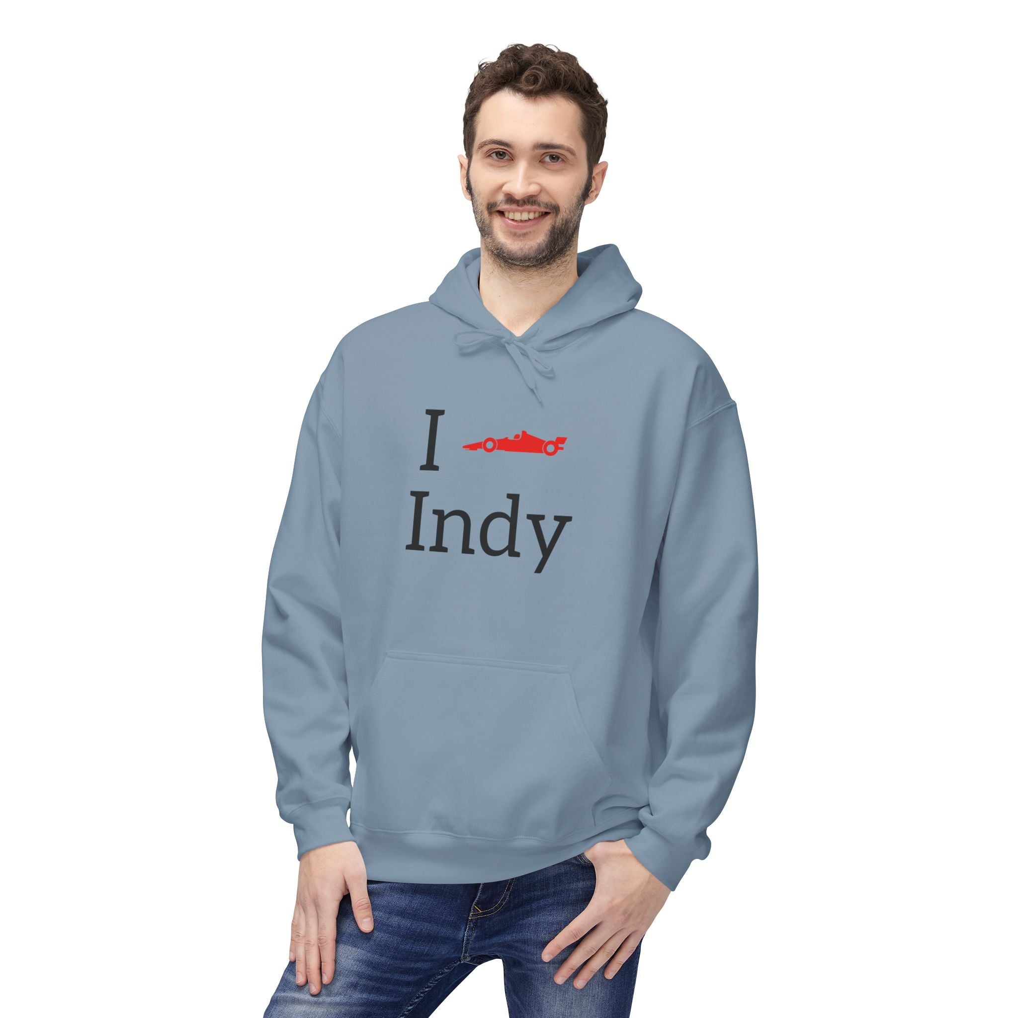 I Heart Indy Hoodie | Race Day Attire | Cozy Casual Wear, Perfect for Spring or Autumn, Great Gift, Comfortable and Stylish Hoodie
