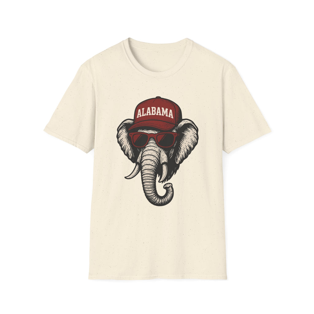 Alabama Elephant Graphic T-Shirt | Elephant with Glasses and Hat