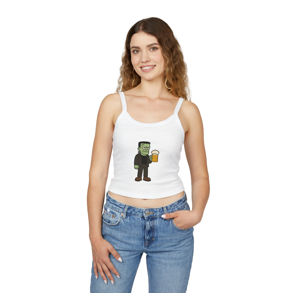 Monster with Beer Women's Tank Top | Spaghetti Strap Tank Top