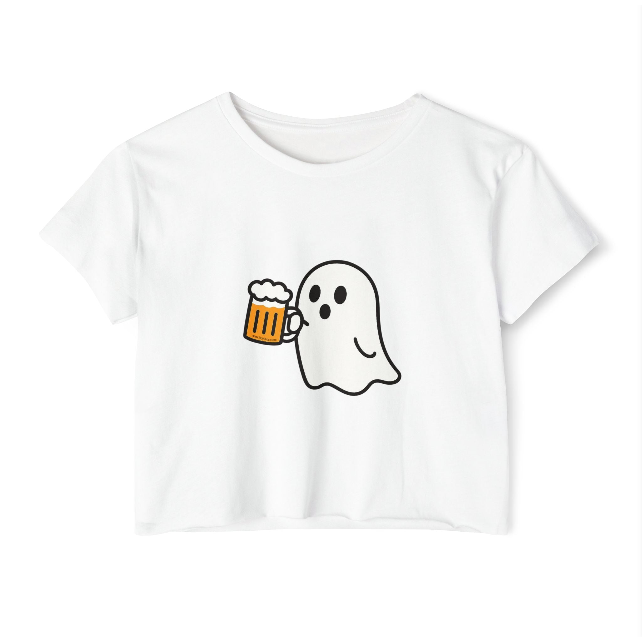 Ghost with Beer Crop Top