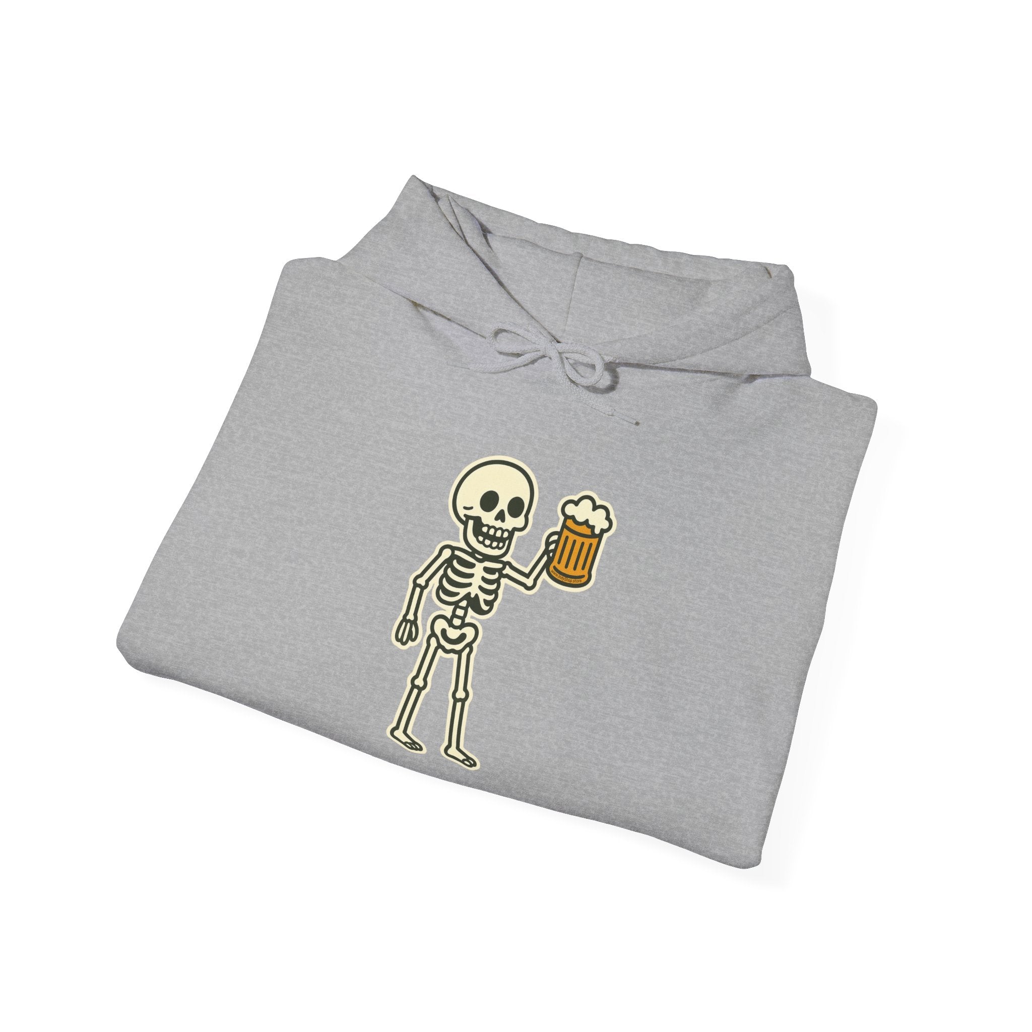 Skeleton Drinking Beer Hoodie – Unisex Heavy Blend Sweatshirt