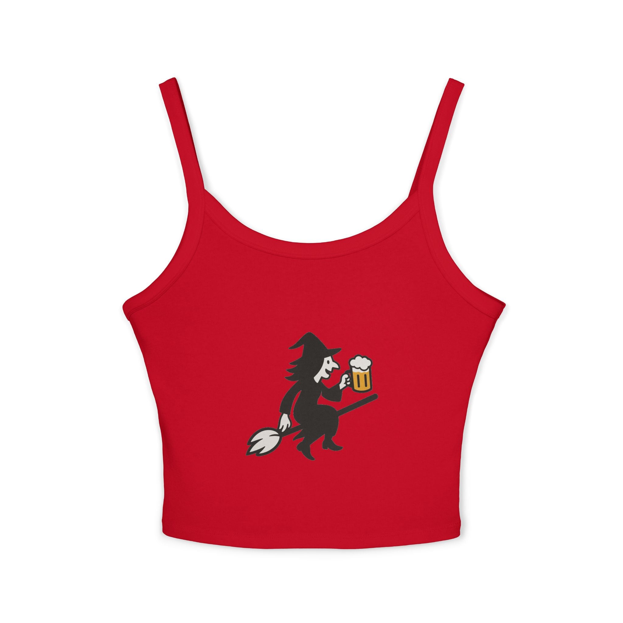 Witch with Beer Women's Tank Top | Spaghetti Strap Tank Top