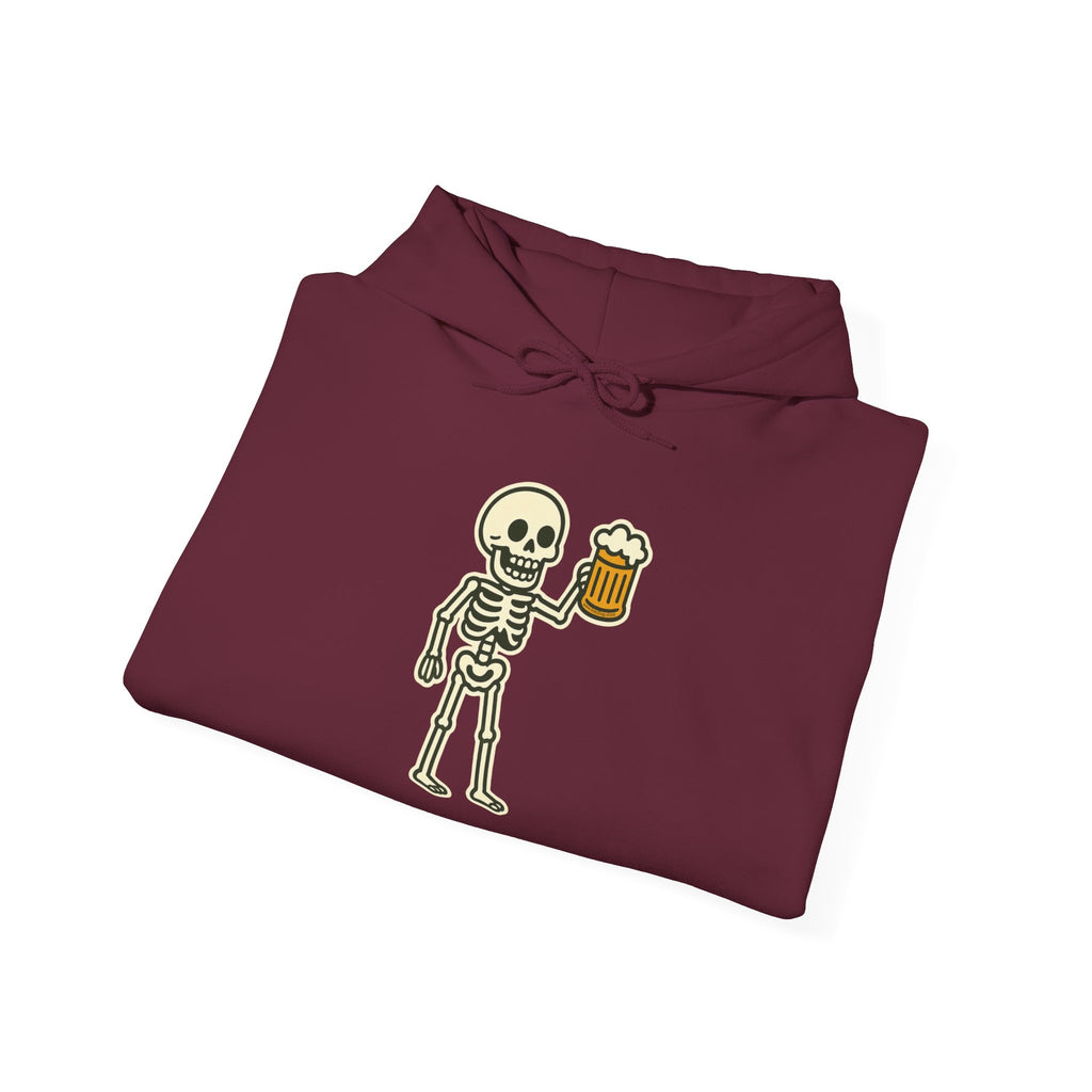 Skeleton Drinking Beer Hoodie – Unisex Heavy Blend Sweatshirt