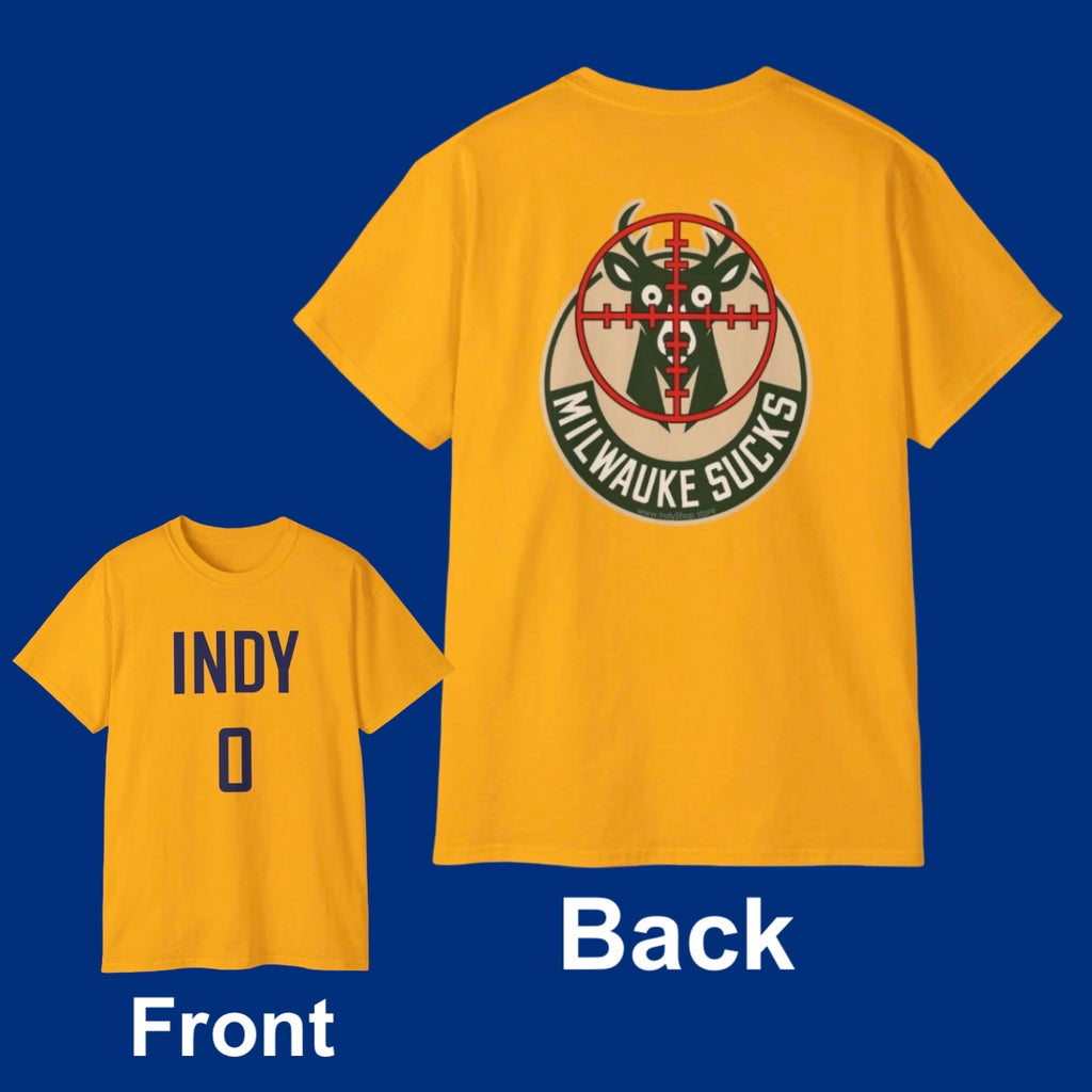 Milwaukee Sucks T-Shirt | Indy on Front | Graphic on Back