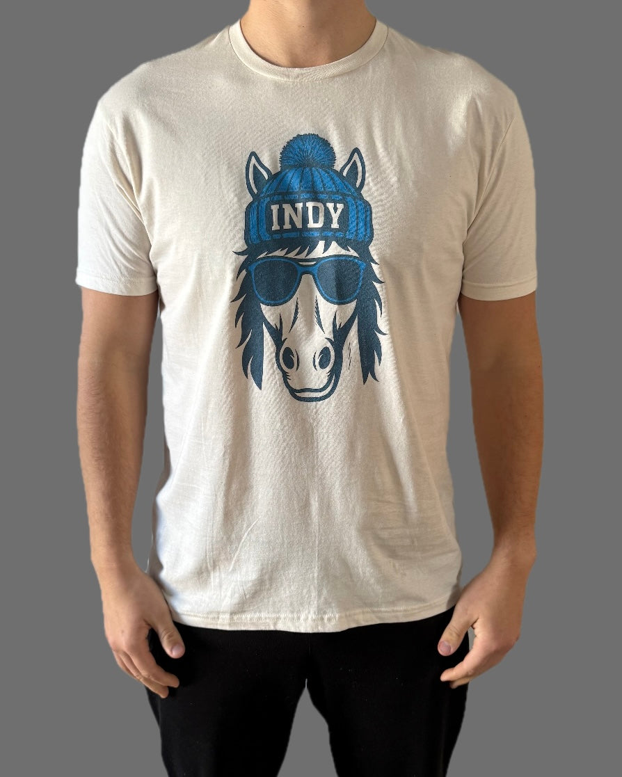Indy Colts Graphic T-Shirt | Colt With Glasses and Hat