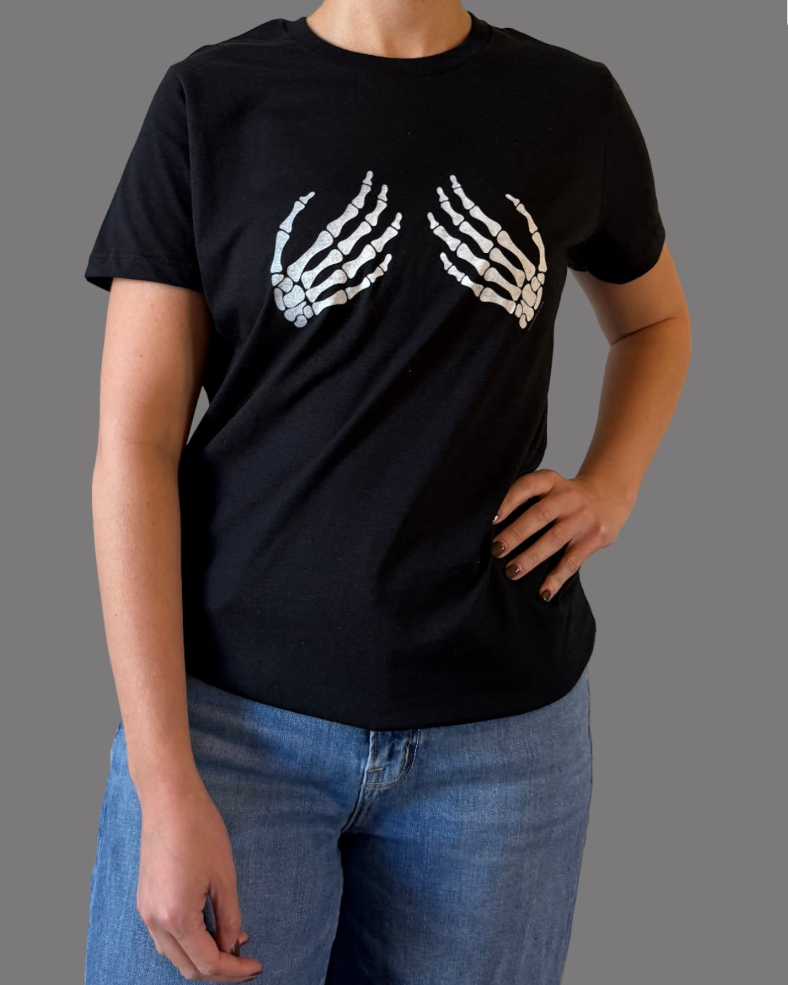 Halloween Skeleton Hands Tee | Women's Graphic T-Shirt