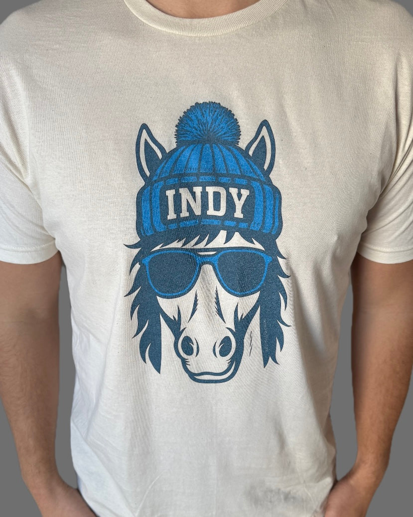 Indy Colts Graphic T-Shirt | Colt With Glasses and Hat