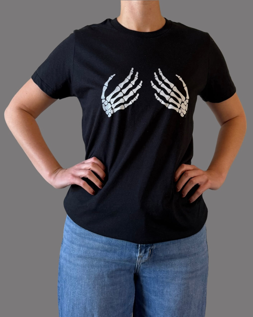 Halloween Skeleton Hands Tee | Women's Graphic T-Shirt